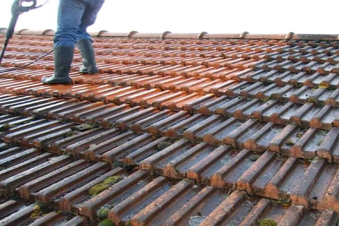 Nettoyage de toiture en tuiles avec démoussage par un couvreur en Charente